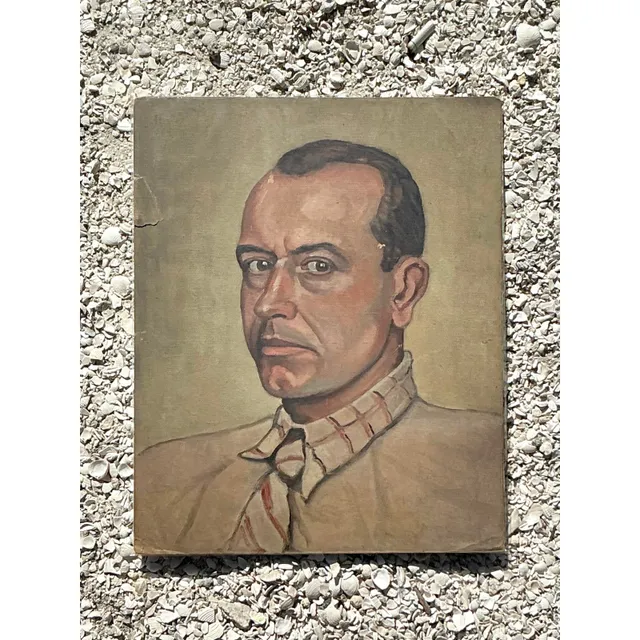 Vintage Boho Original Oil Portrait on Paper — additional photo 3