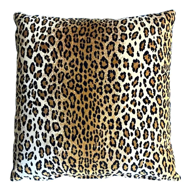 Vintage Boho Leopard Velvet Pillow — additional photo 1