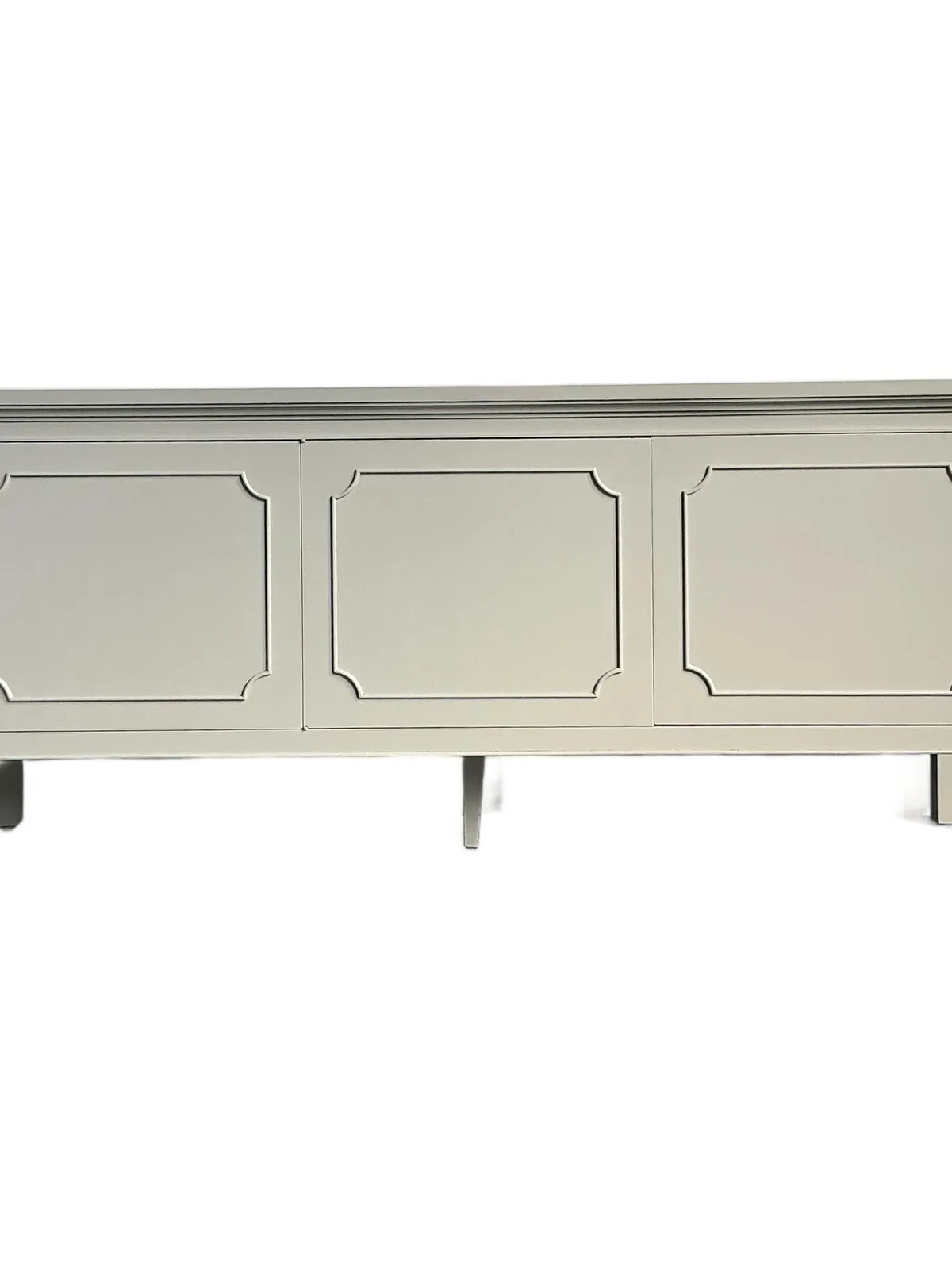 Vintage Regency Notched Millwork Marble Top Credenza