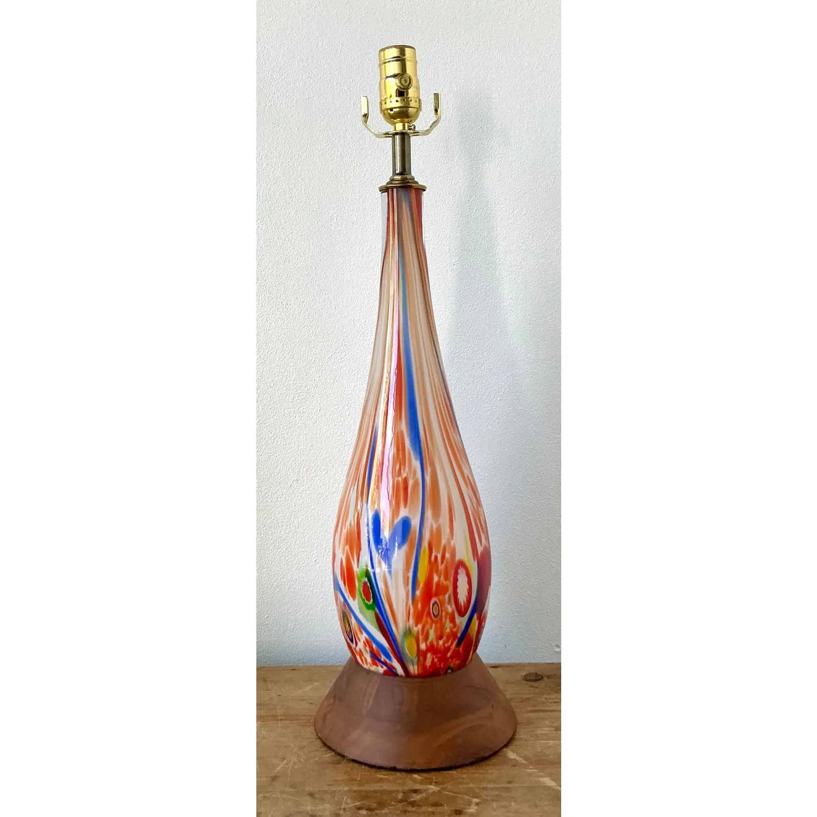 Vintage Boho Italian Glass Lamp - Glass, 6.5W x 22.25H — additional photo 1