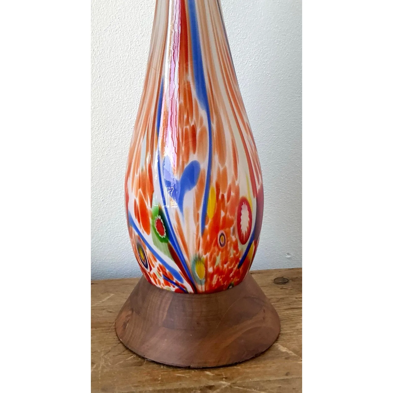Vintage Boho Italian Glass Lamp - Glass, 6.5W x 22.25H — additional photo 3