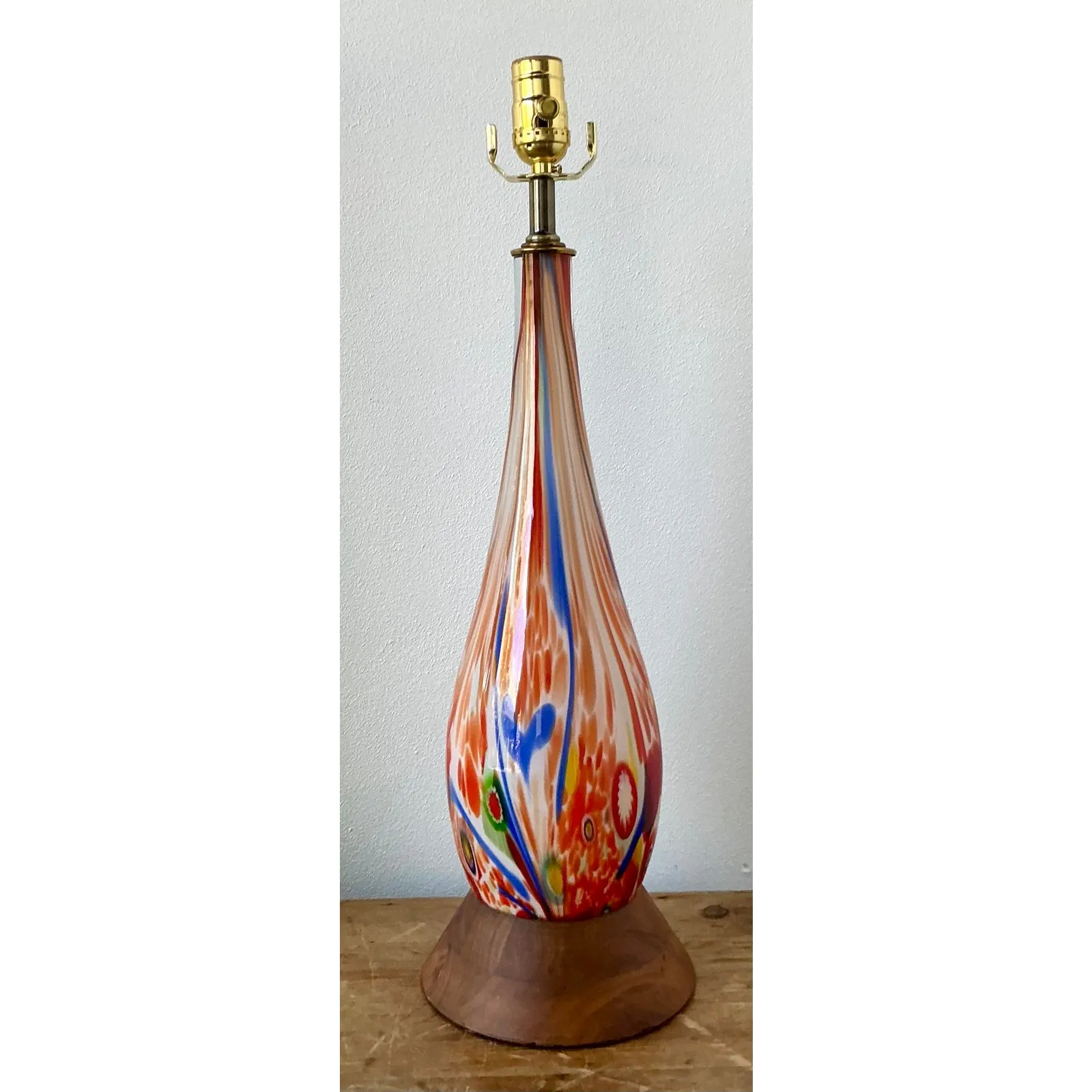 Vintage Boho Italian Glass Lamp - Glass, 6.5W x 22.25H — additional photo 5