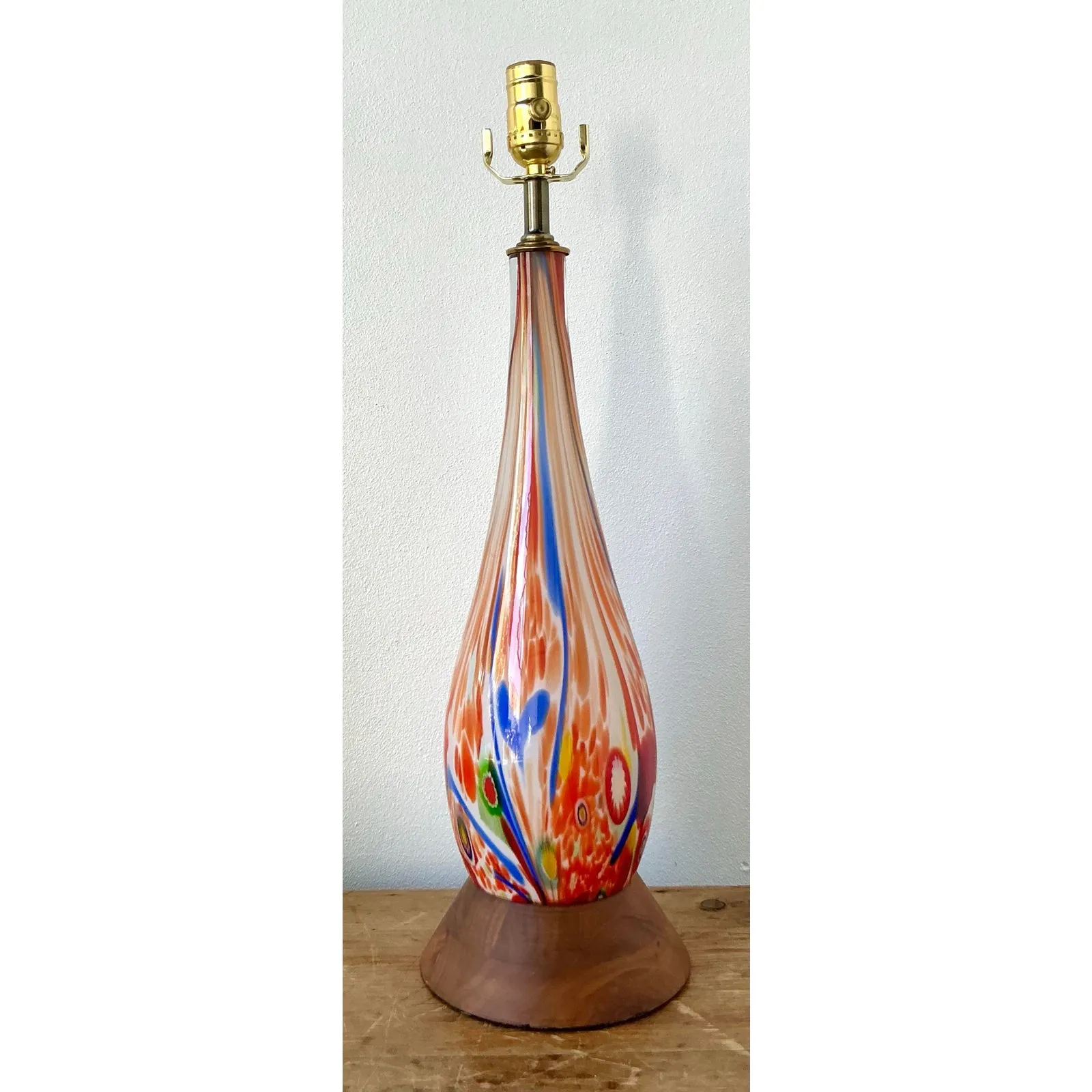 Vintage Boho Italian Glass Lamp - Glass, 6.5W x 22.25H — additional photo 6