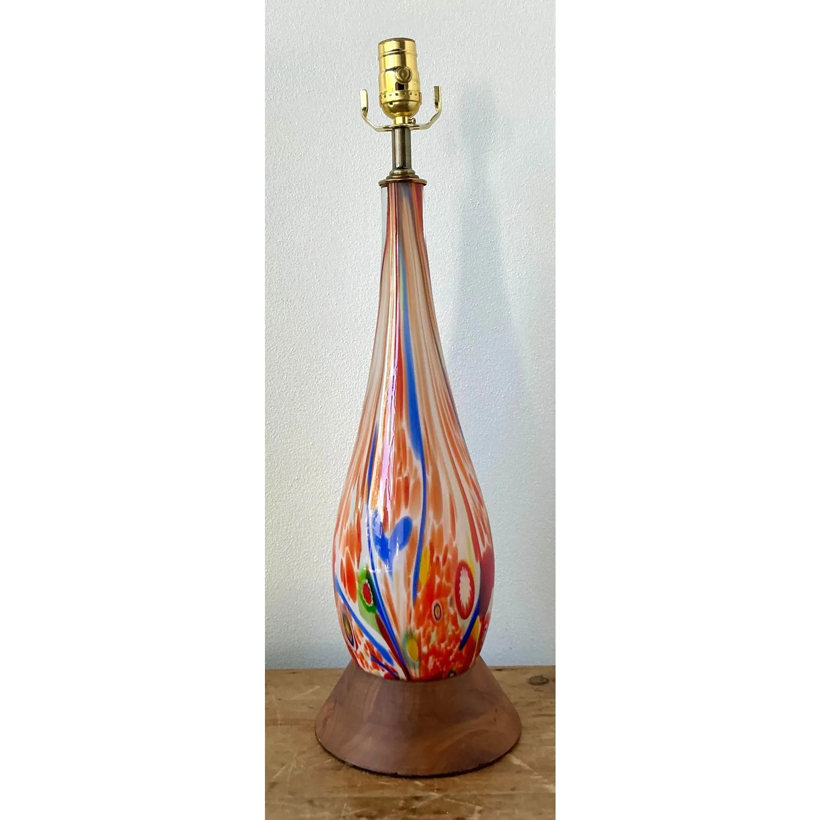 Vintage Boho Italian Glass Lamp - Glass, 6.5W x 22.25H — additional photo 8