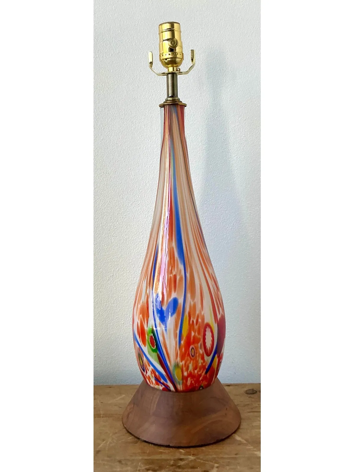 Vintage Boho Italian Glass Lamp - Glass, 6.5W x 22.25H — additional photo 7