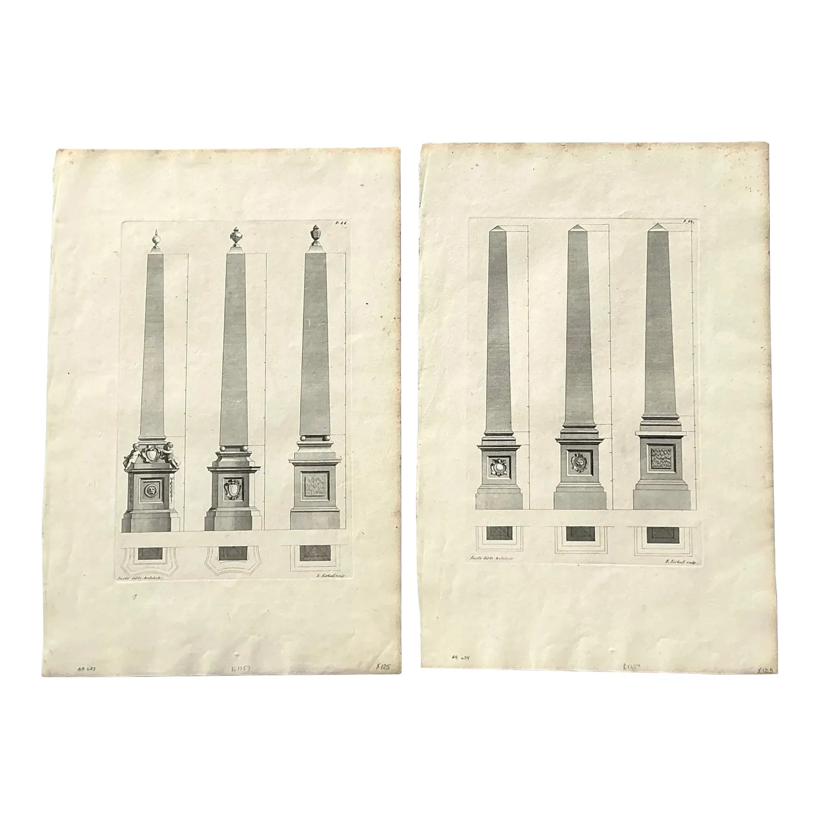 Vintage Boho Obelisk Engravings - Set of 2 — additional photo 1