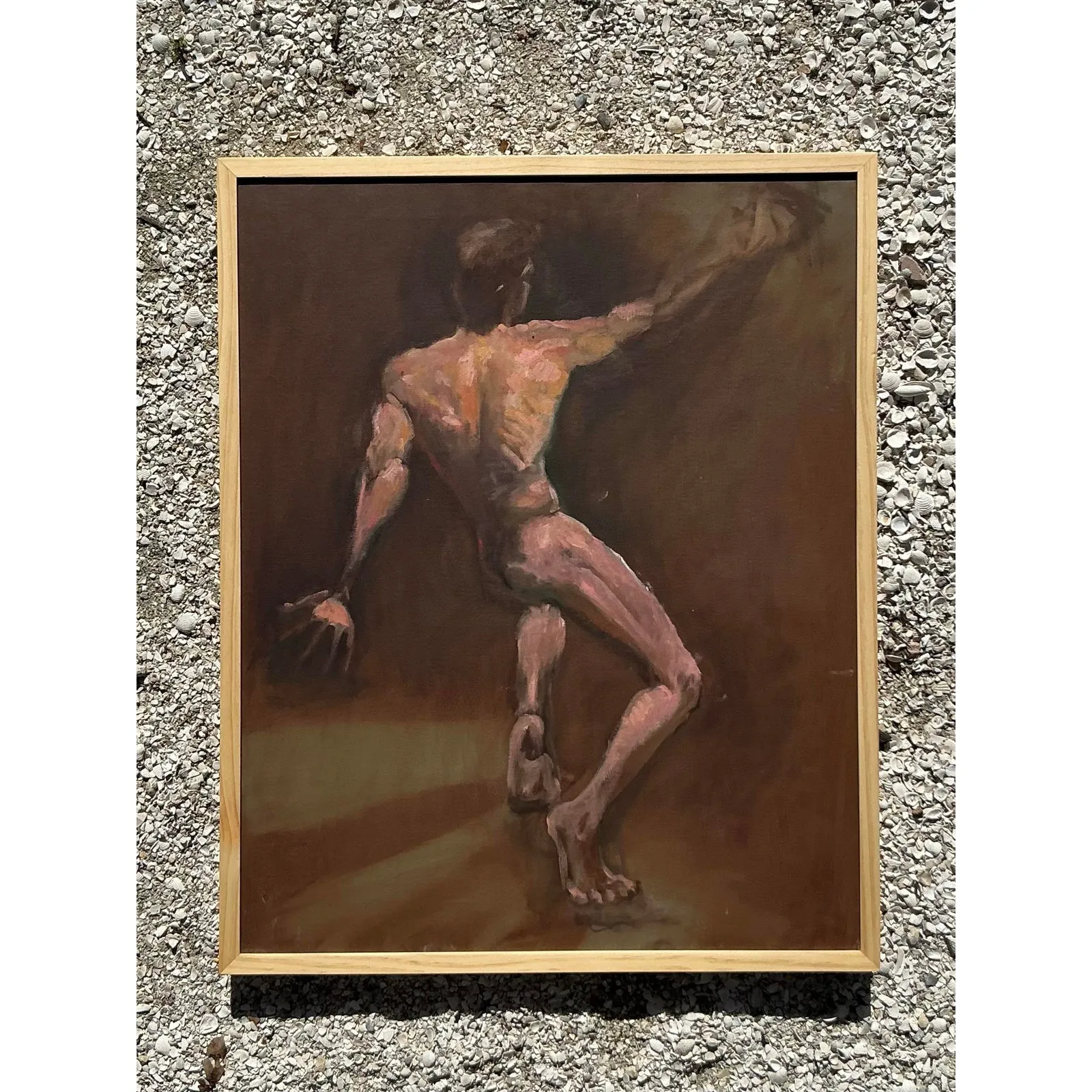 Vintage Boho Original Oil Nude on Canvas — additional photo 2