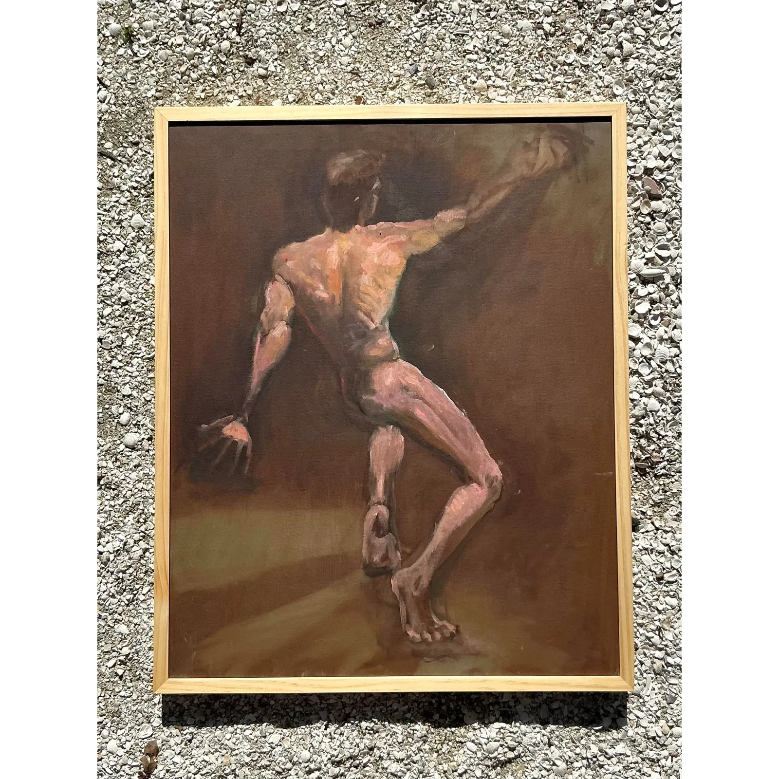 Vintage Boho Original Oil Nude on Canvas — additional photo 5
