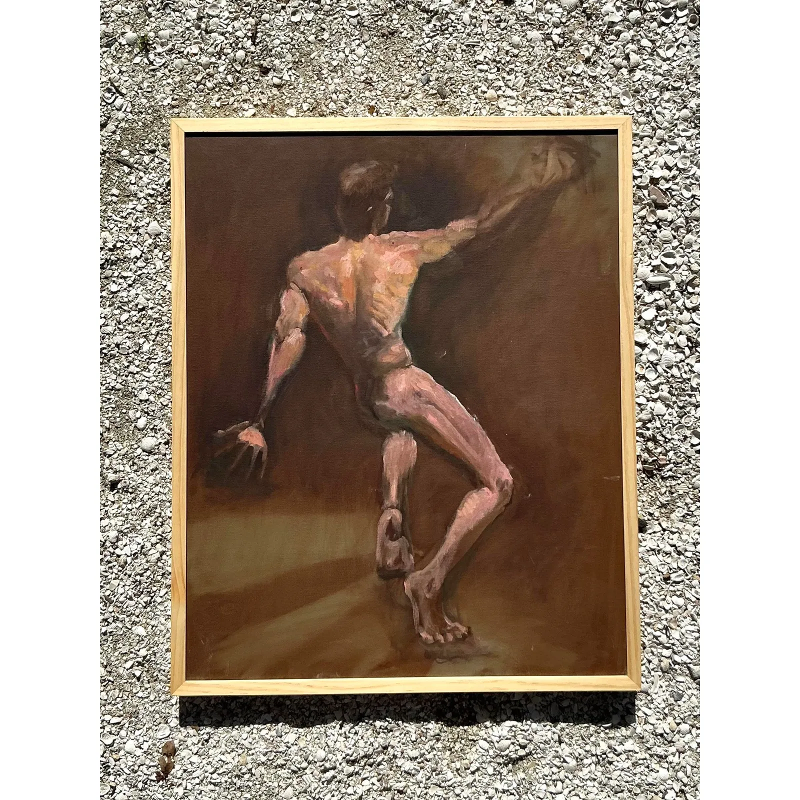 Vintage Boho Original Oil Nude on Canvas — additional photo 6