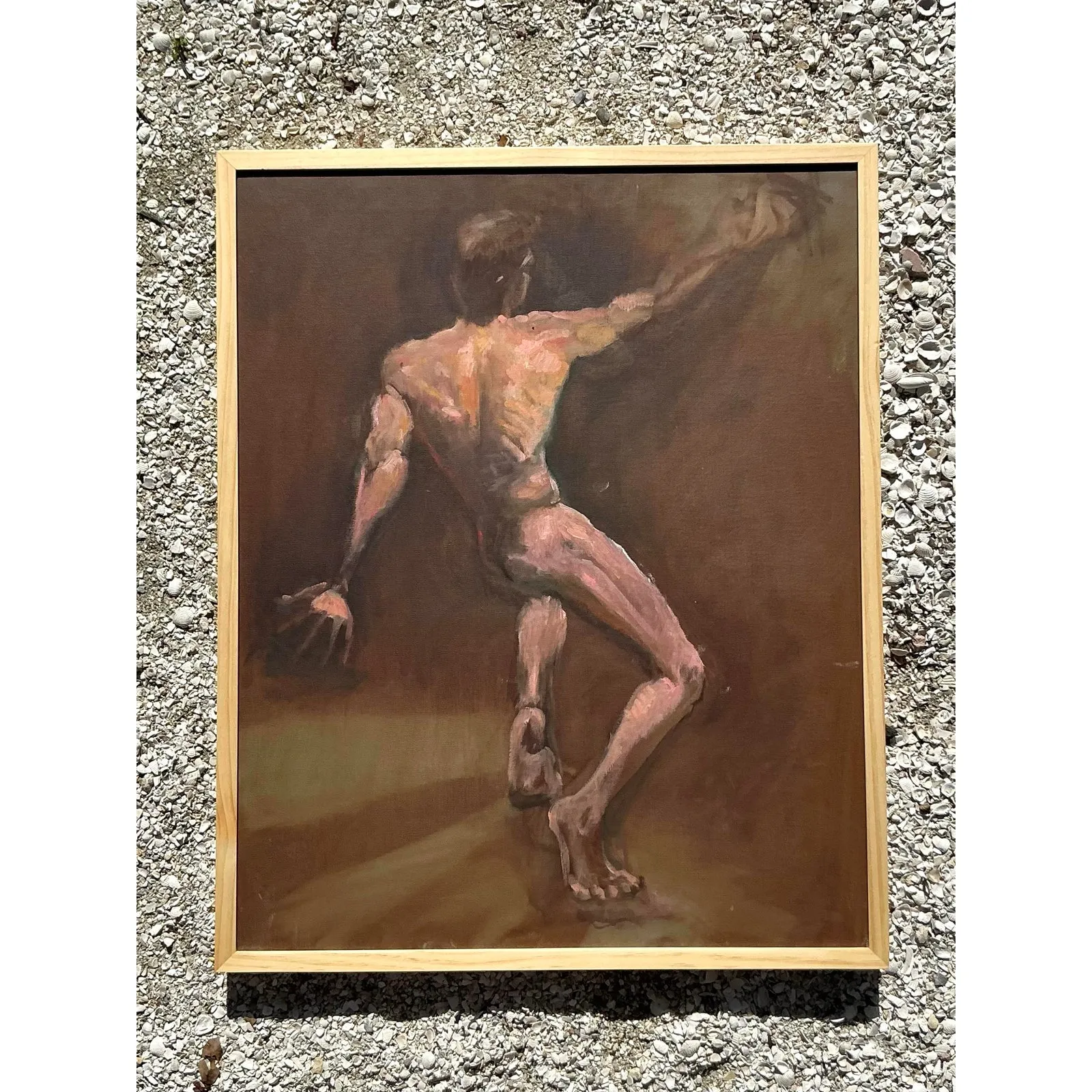 Vintage Boho Original Oil Nude on Canvas — additional photo 7