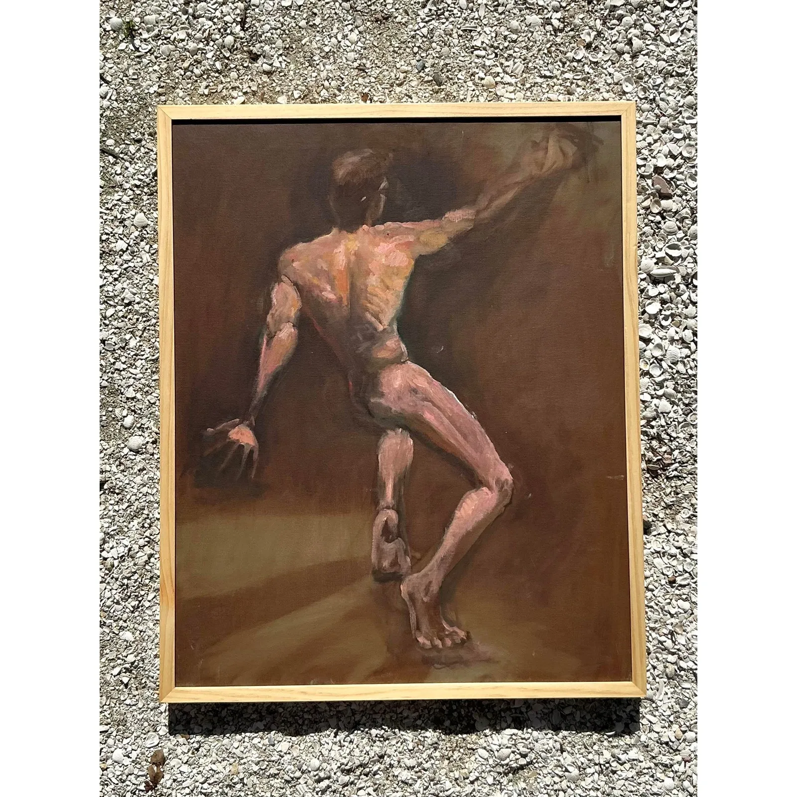 Vintage Boho Original Oil Nude on Canvas — additional photo 8