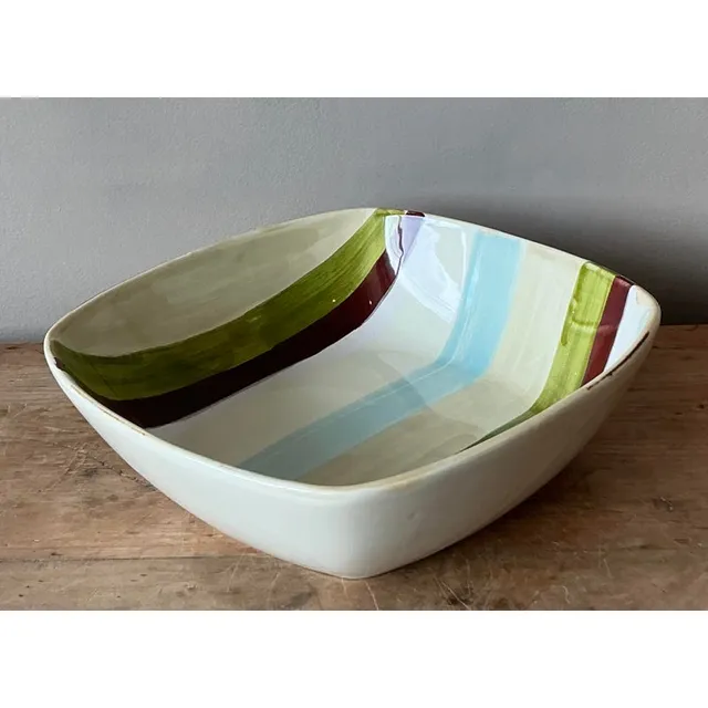 Vintage Boho Italian Vietri Glazed Ceramic Serving Bowl — additional photo 4