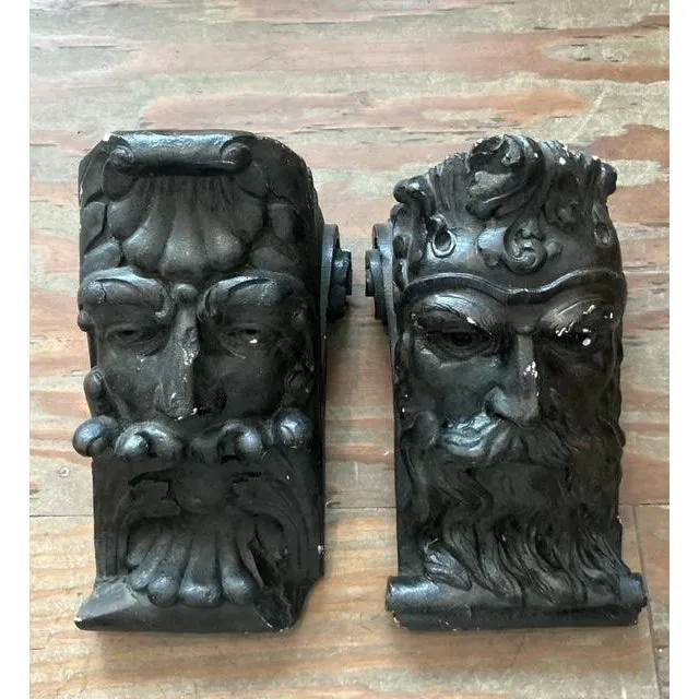 Vintage Boho Painted Plaster Corbels - Set of 2 — additional photo 5
