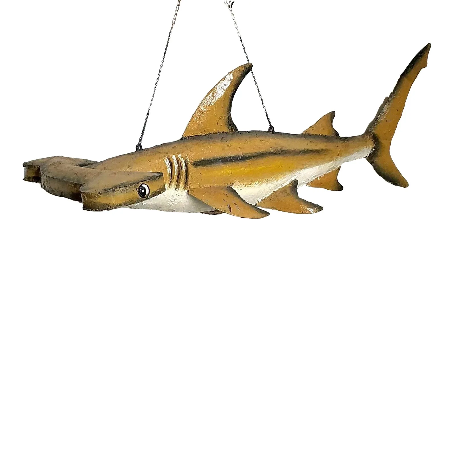 Vintage Boho Torch Cut Wrought Iron Hammer Head Shark — additional photo 1