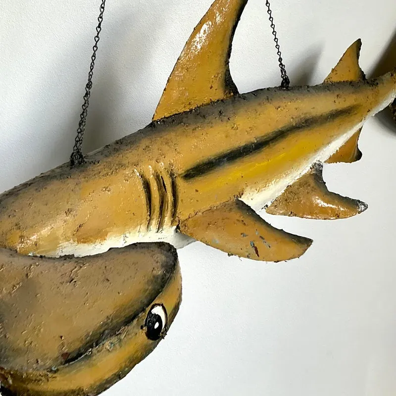 Vintage Boho Torch Cut Wrought Iron Hammer Head Shark — additional photo 5