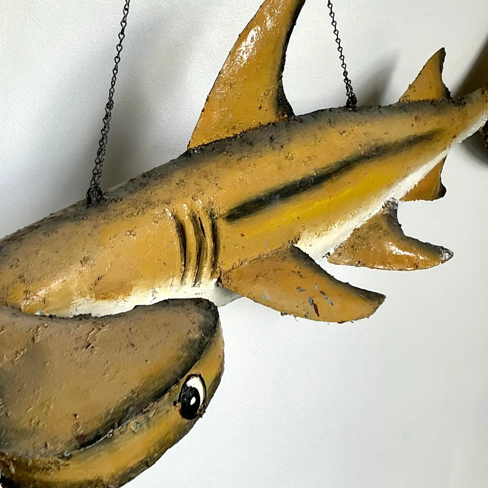 Vintage Boho Torch Cut Wrought Iron Hammer Head Shark — additional photo 6