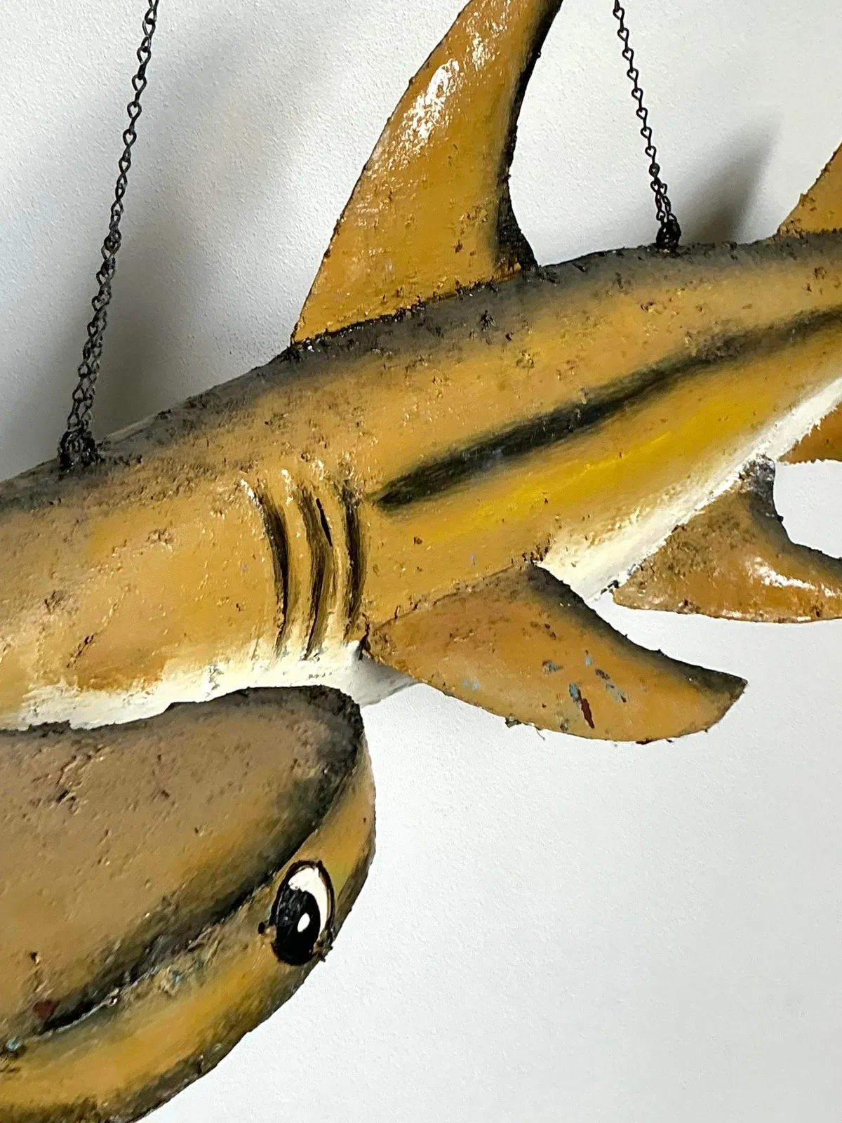 Vintage Boho Torch Cut Wrought Iron Hammer Head Shark — additional photo 5