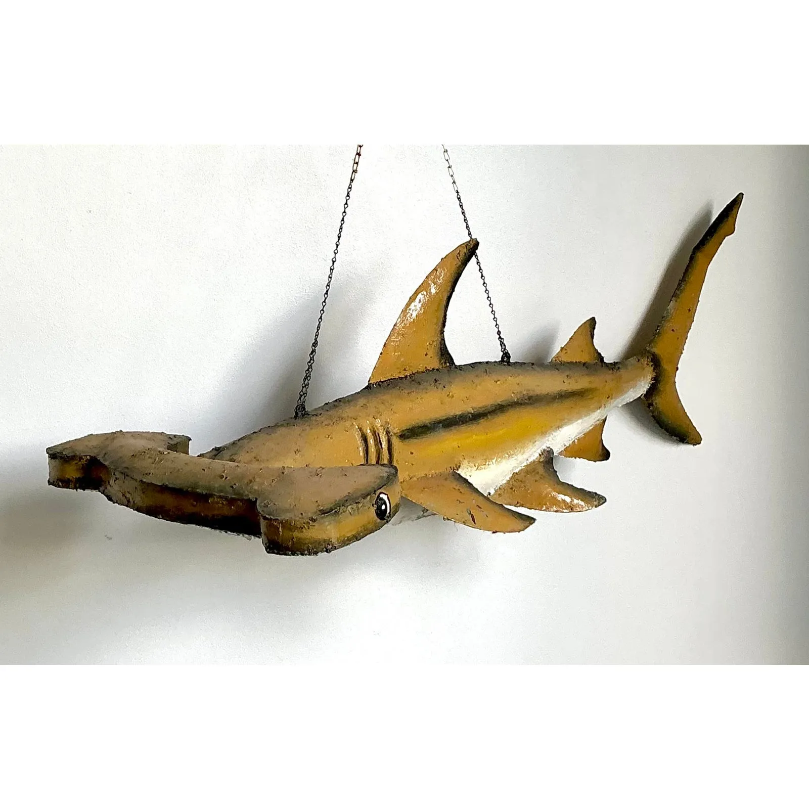 Vintage Boho Torch Cut Wrought Iron Hammer Head Shark — additional photo 2