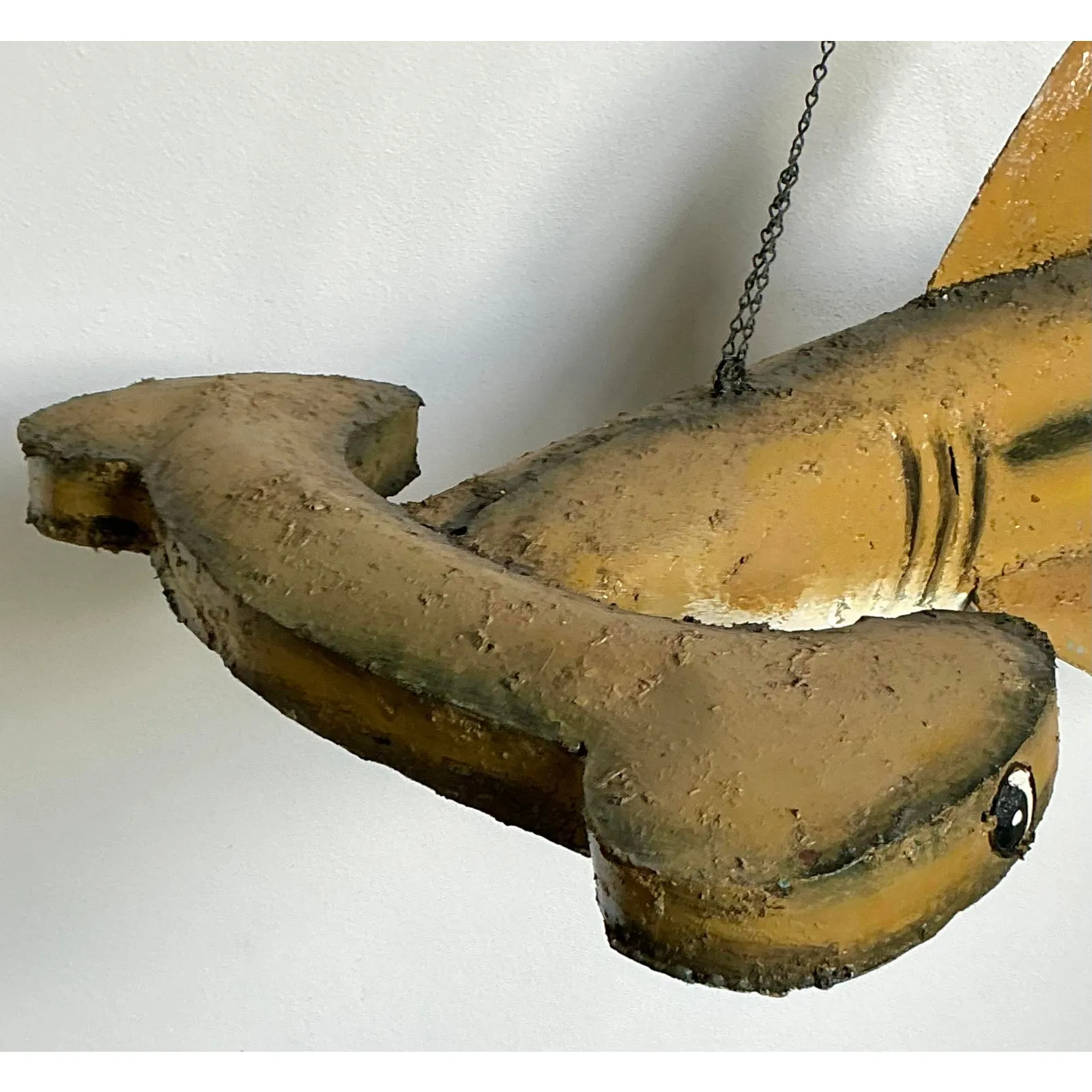 Vintage Boho Torch Cut Wrought Iron Hammer Head Shark — additional photo 7