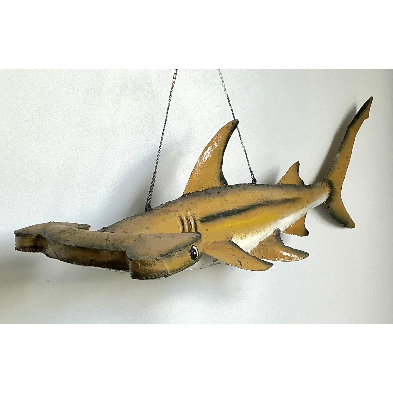 Vintage Boho Torch Cut Wrought Iron Hammer Head Shark — additional photo 8