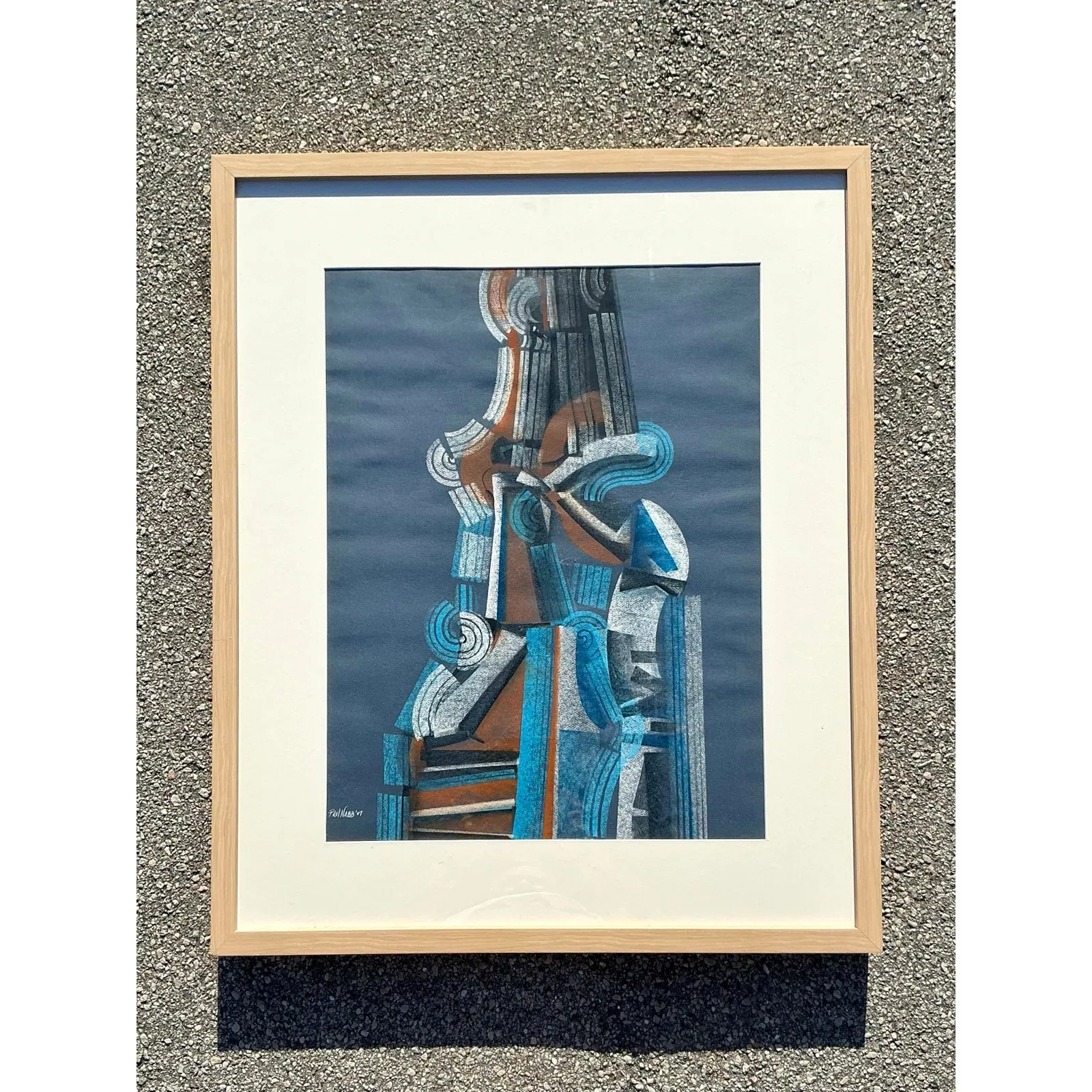 Vintage Boho Abstract Pastel on Paper — additional photo 2