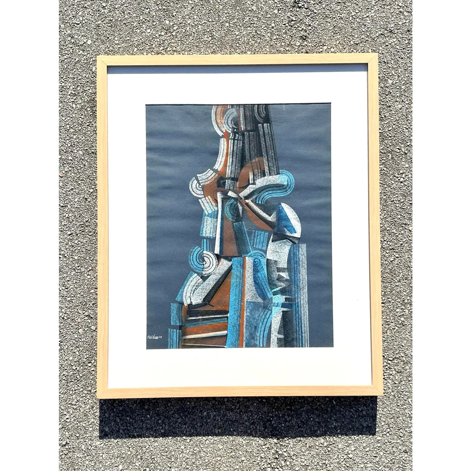 Vintage Boho Abstract Pastel on Paper — additional photo 4
