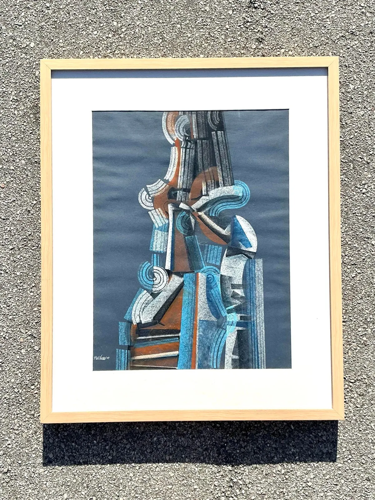 Vintage Boho Abstract Pastel on Paper — additional photo 3