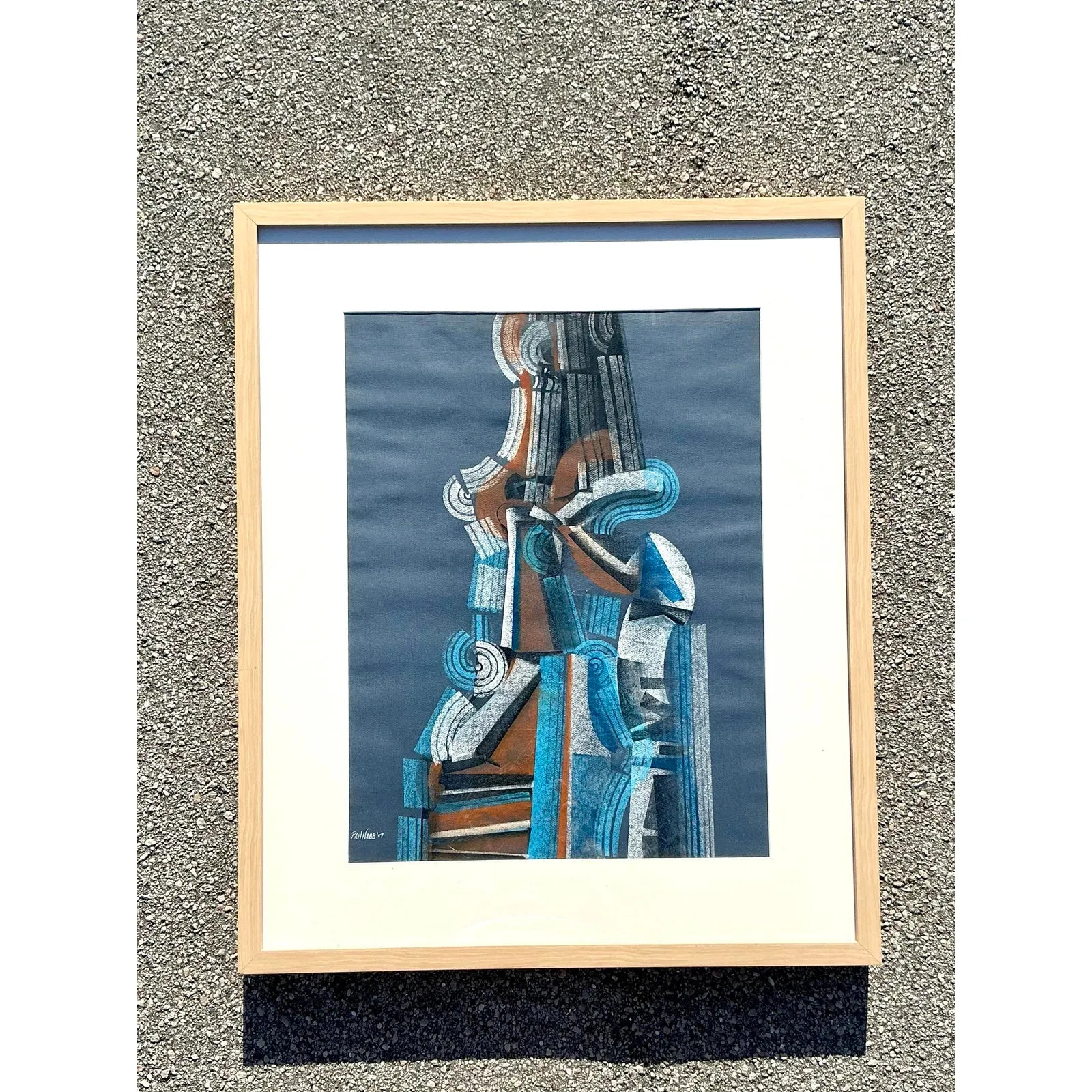 Vintage Boho Abstract Pastel on Paper — additional photo 5