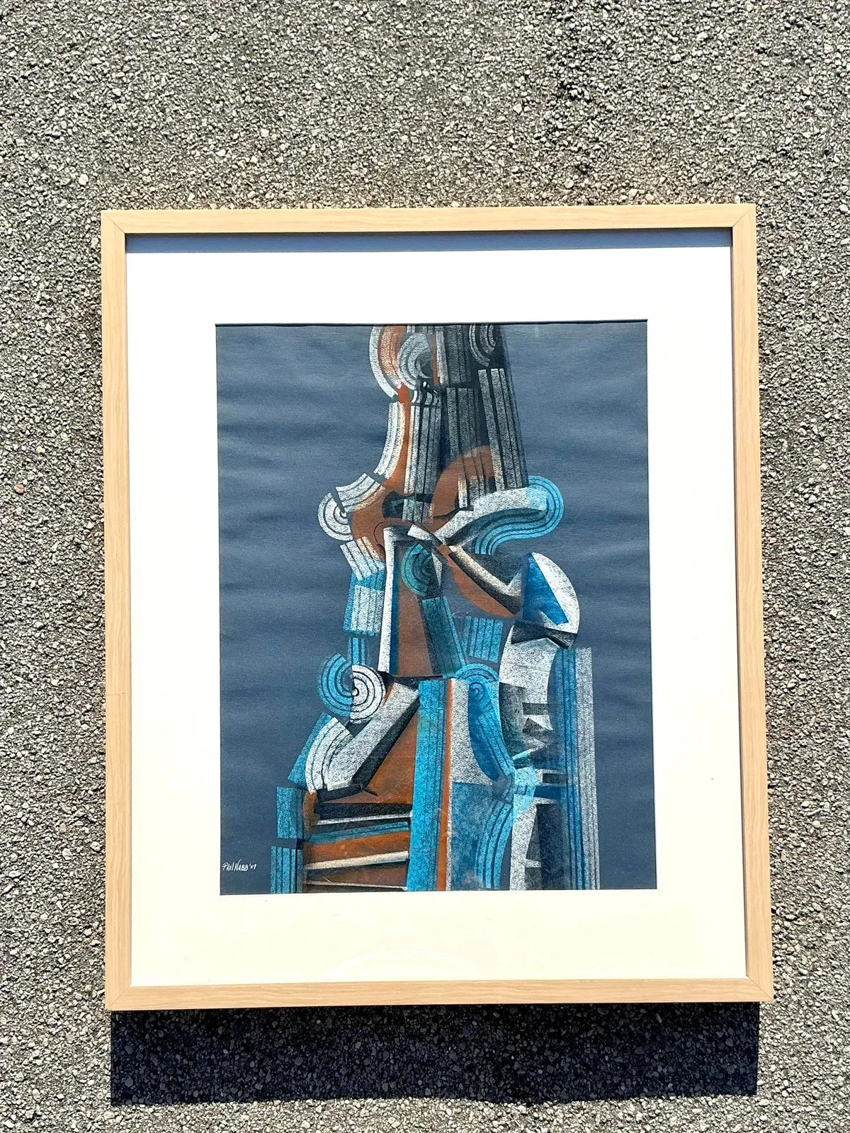 Vintage Boho Abstract Pastel on Paper — additional photo 5