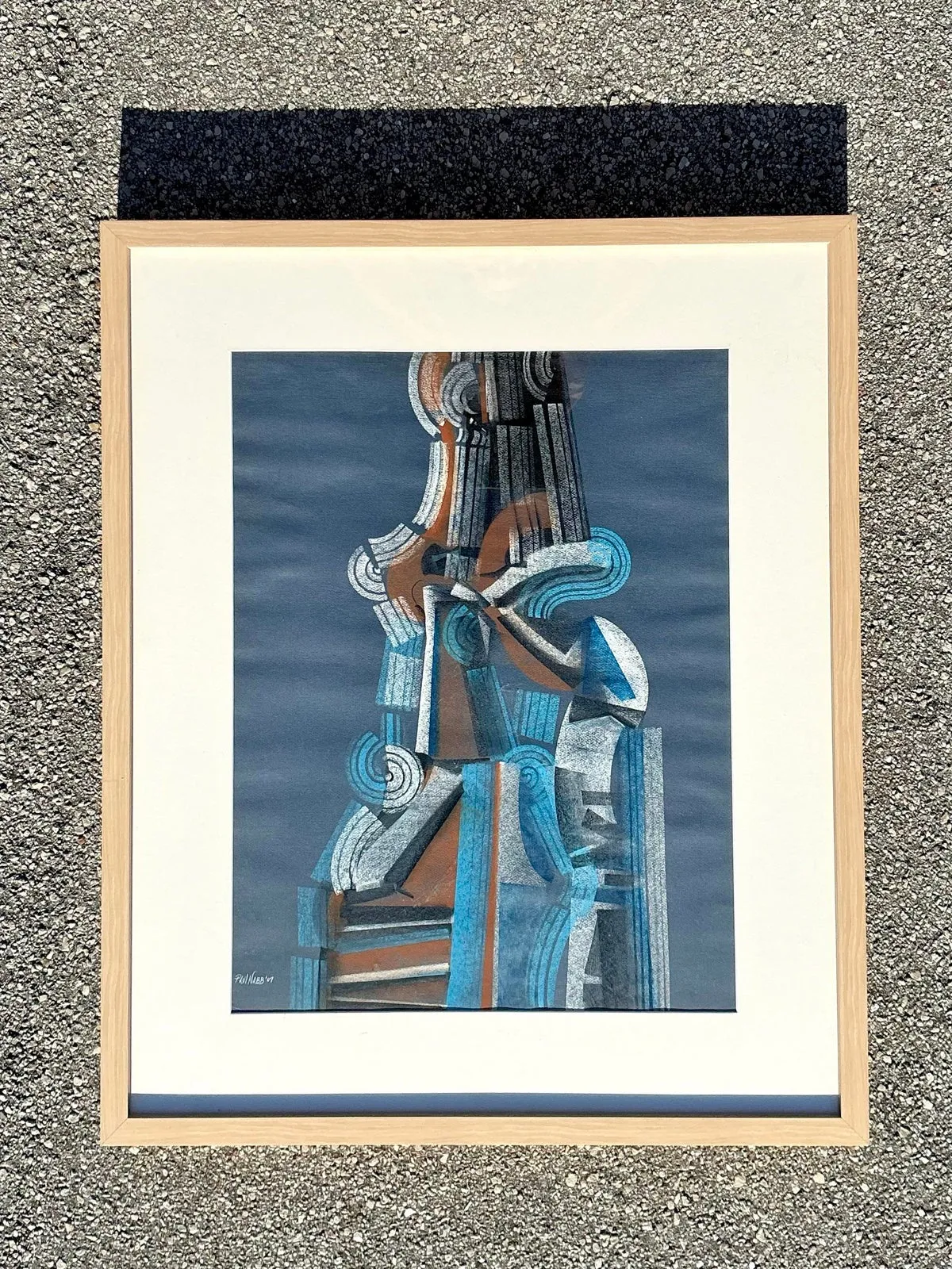 Vintage Boho Abstract Pastel on Paper — additional photo 6