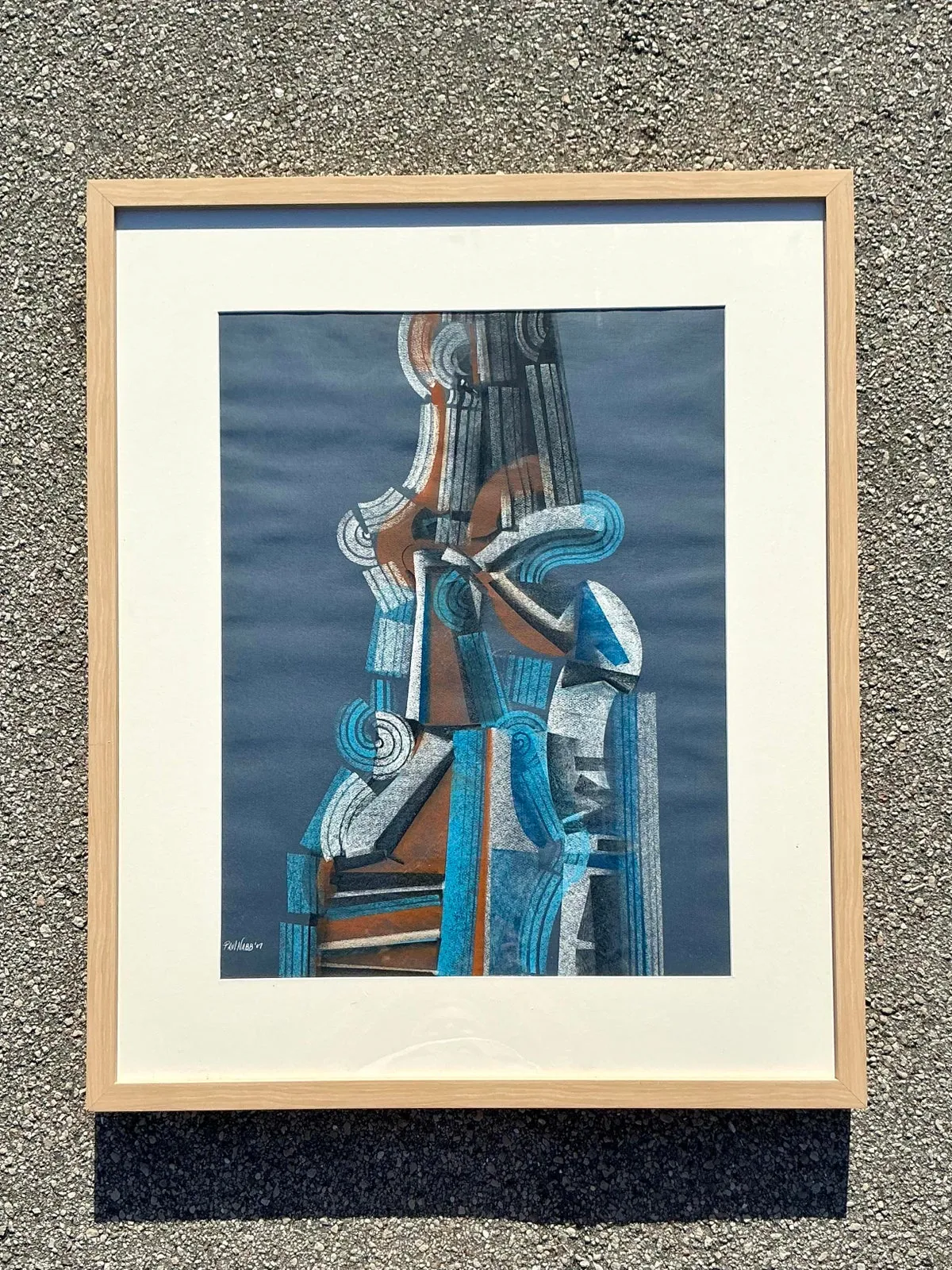 Vintage Boho Abstract Pastel on Paper — additional photo 7