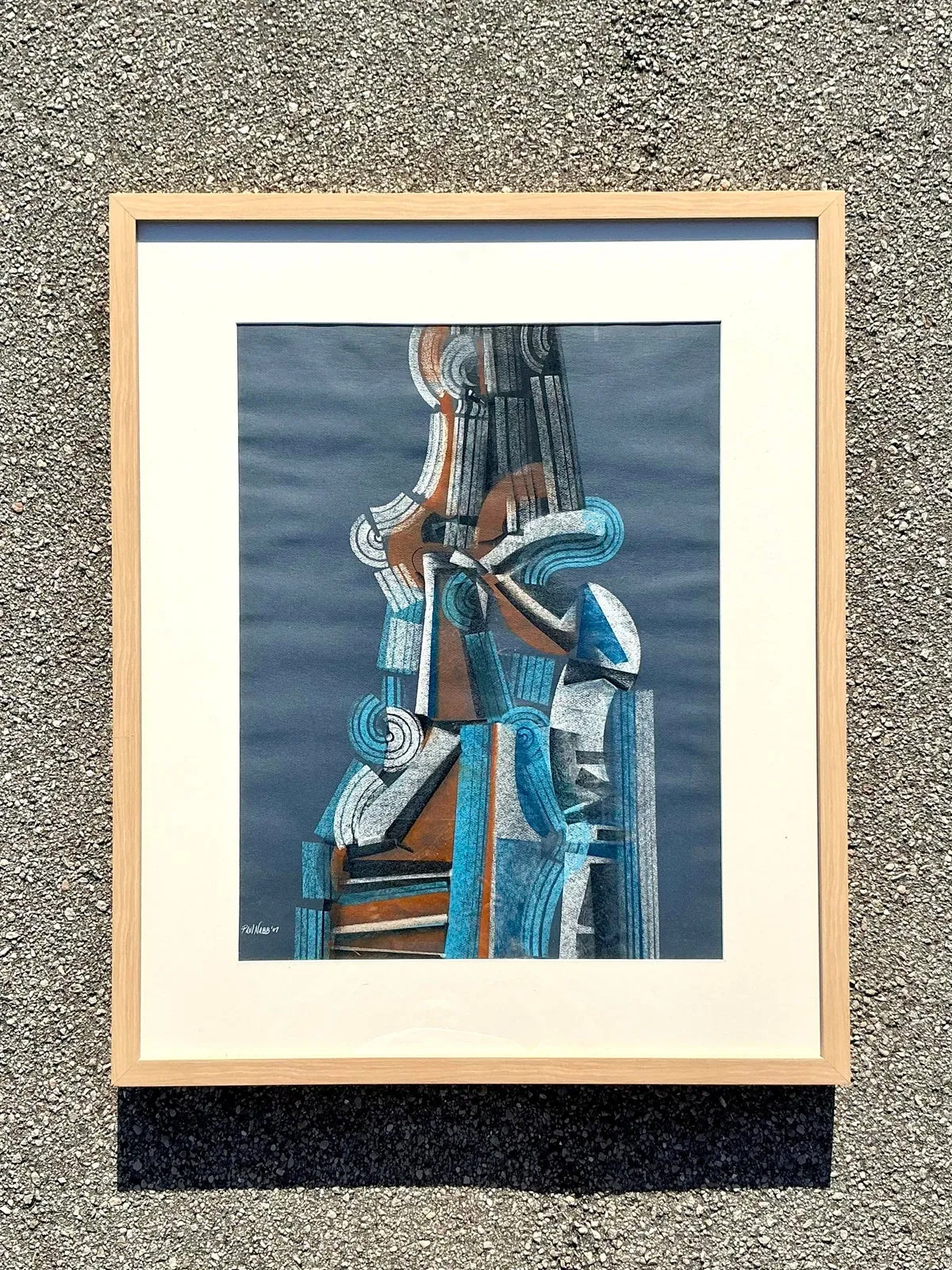 Vintage Boho Abstract Pastel on Paper — additional photo 8
