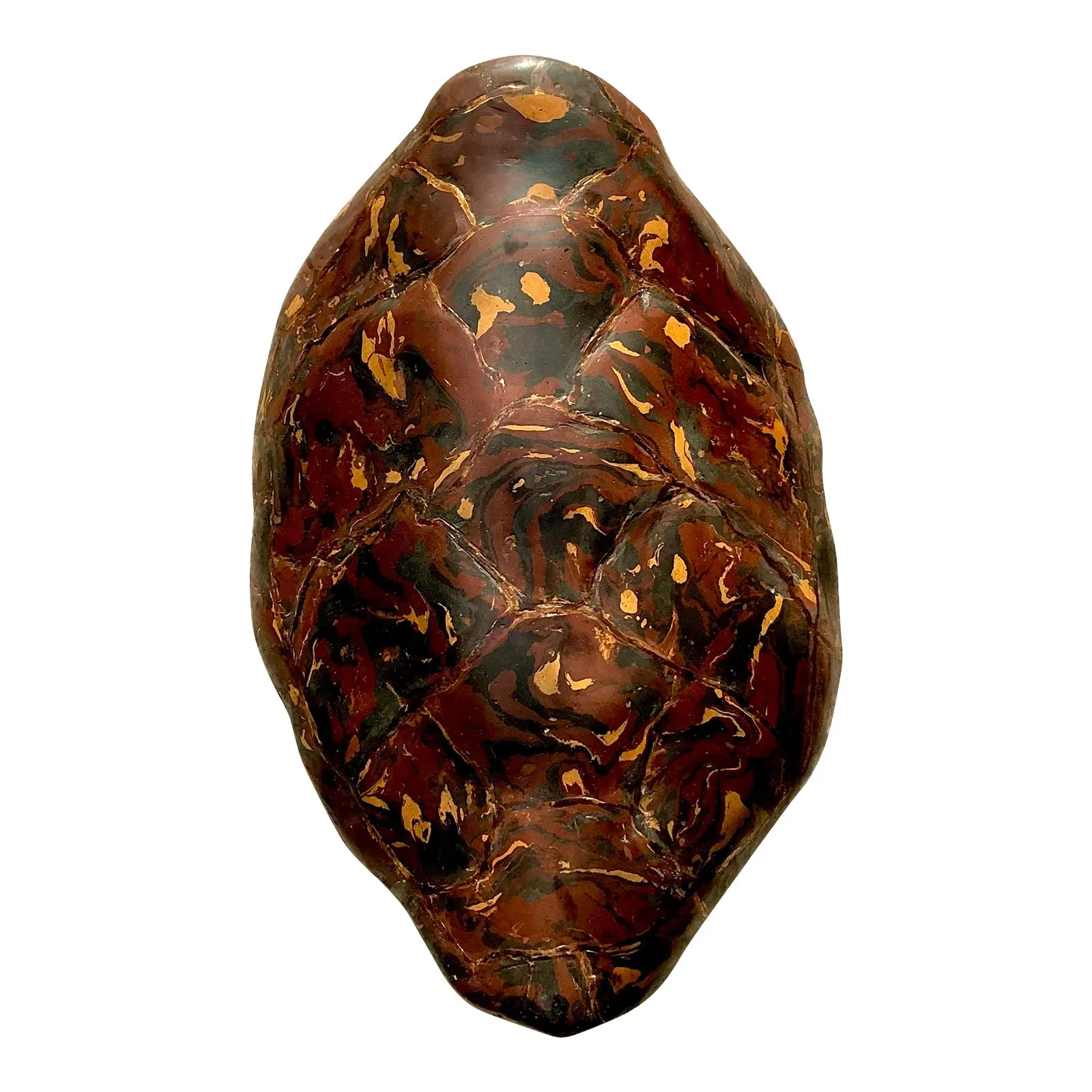 Vintage Boho Artisanal Pigmented Plaster Scagliola Turtle Shell — additional photo 1