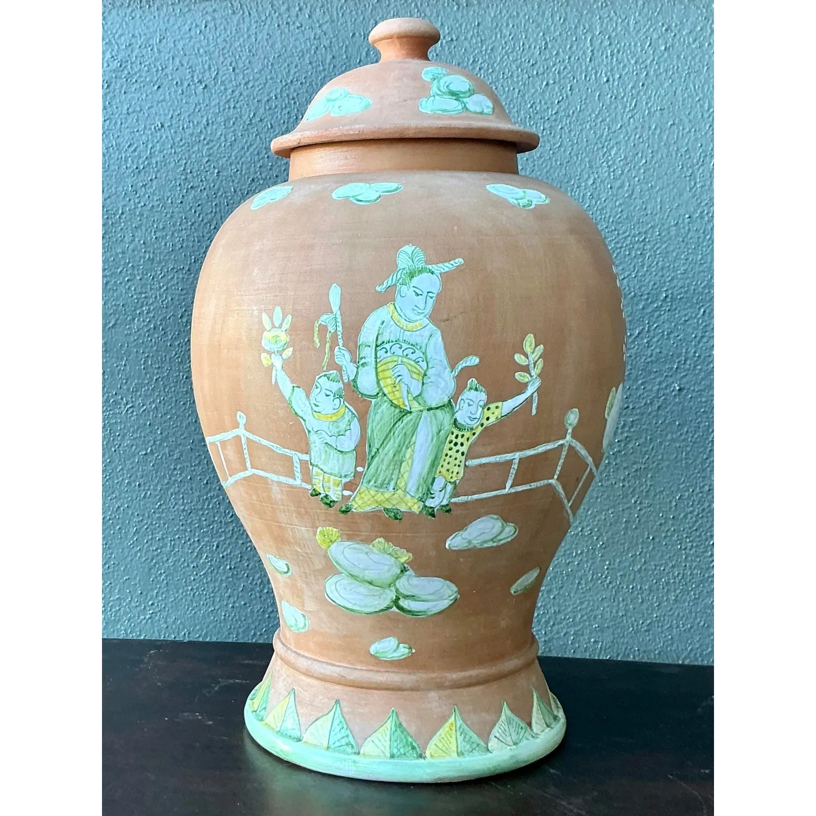 Vintage Regency Chinoiserie Lidded Urn — additional photo 2