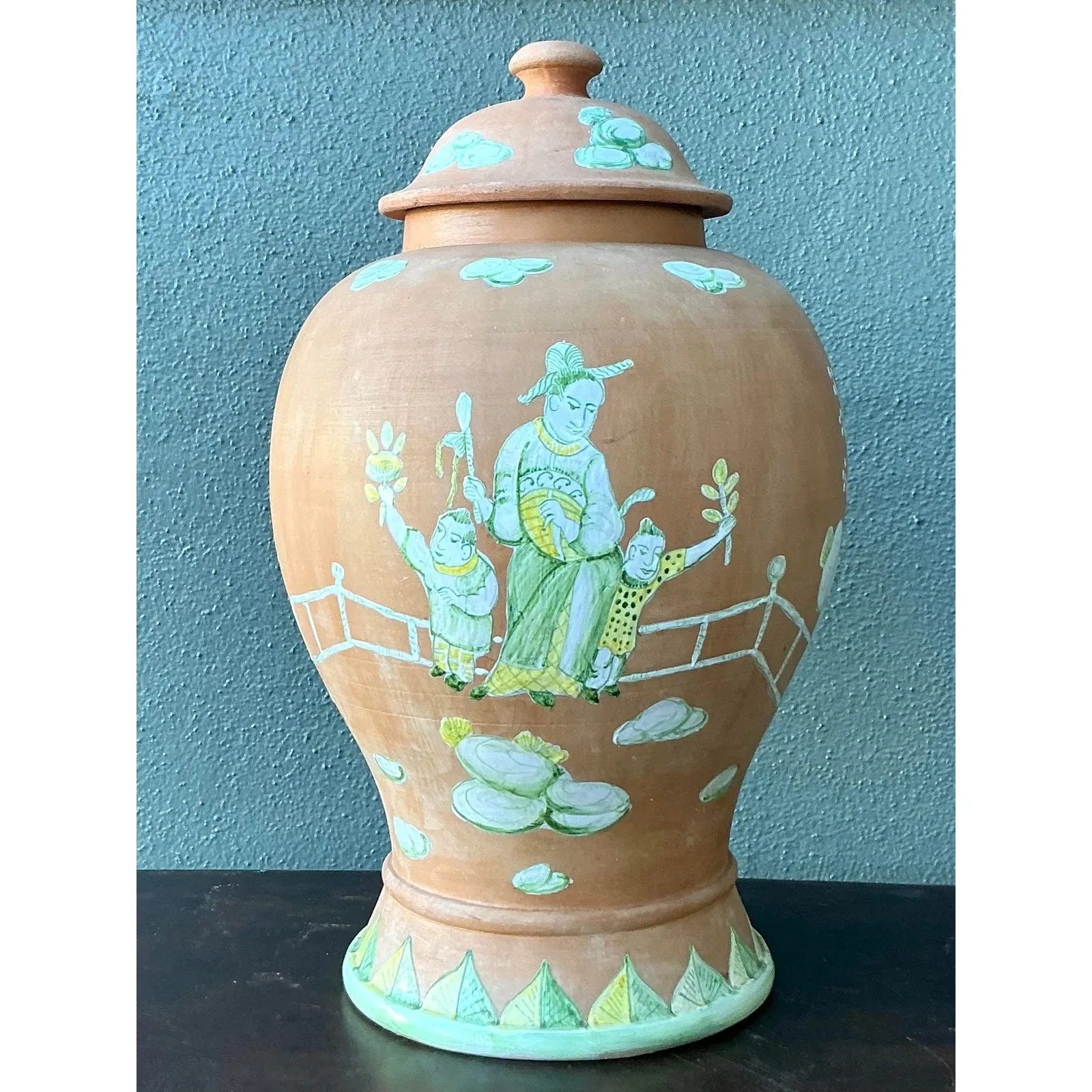 Vintage Regency Chinoiserie Lidded Urn — additional photo 3