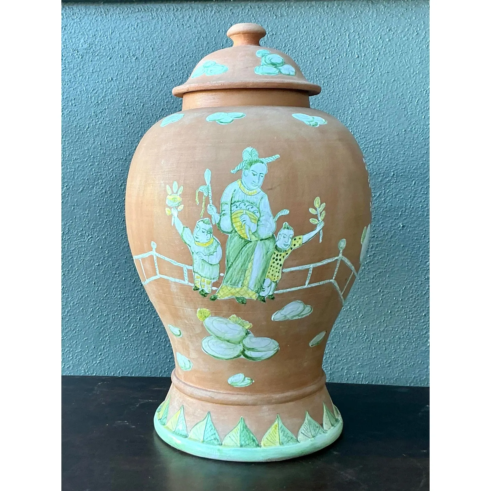 Vintage Regency Chinoiserie Lidded Urn — additional photo 1