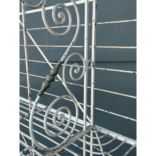 Vintage Boho French Wrought Iron and Brass Bakers Rack — additional photo 7