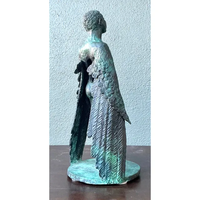 Vintage Boho Bronze Sculpture of Winged Man — additional photo 5