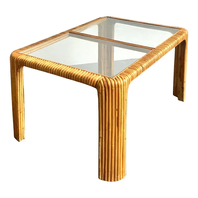 Vintage Boho Bent Rattan Dining Table — additional photo 1