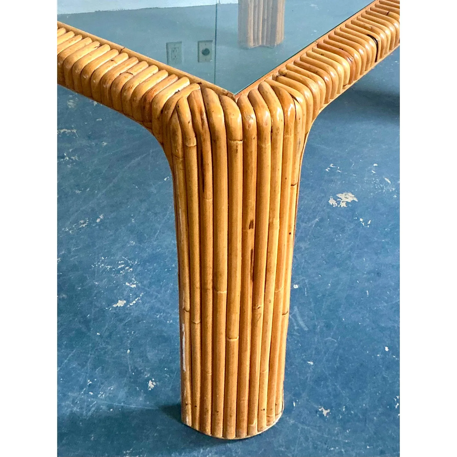 Vintage Boho Bent Rattan Dining Table — additional photo 6