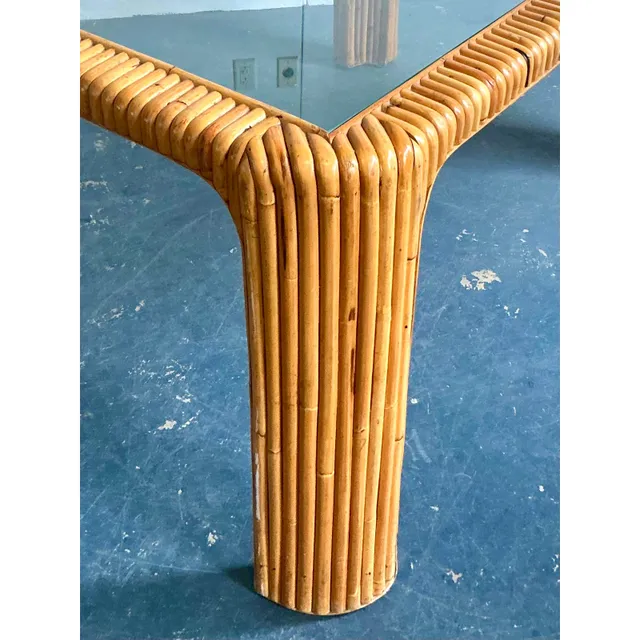 Vintage Boho Bent Rattan Dining Table — additional photo 6