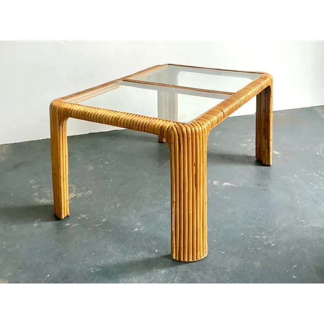 Vintage Boho Bent Rattan Dining Table — additional photo 3