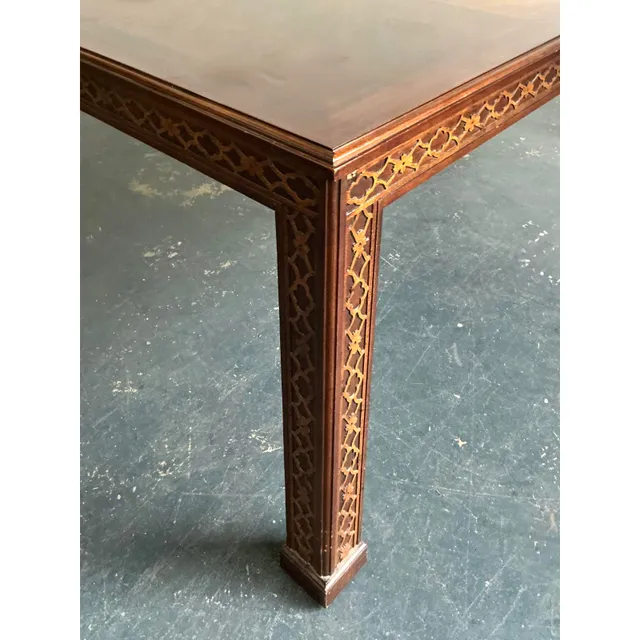 Vintage Boho Henredon Carved Fretwork Extendable Dining Table — additional photo 7