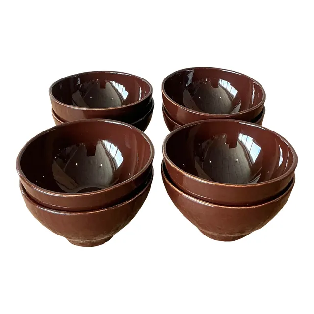 Vintage Italian Vietri Glazed Ceramic Bowls - Set of 8 — additional photo 7