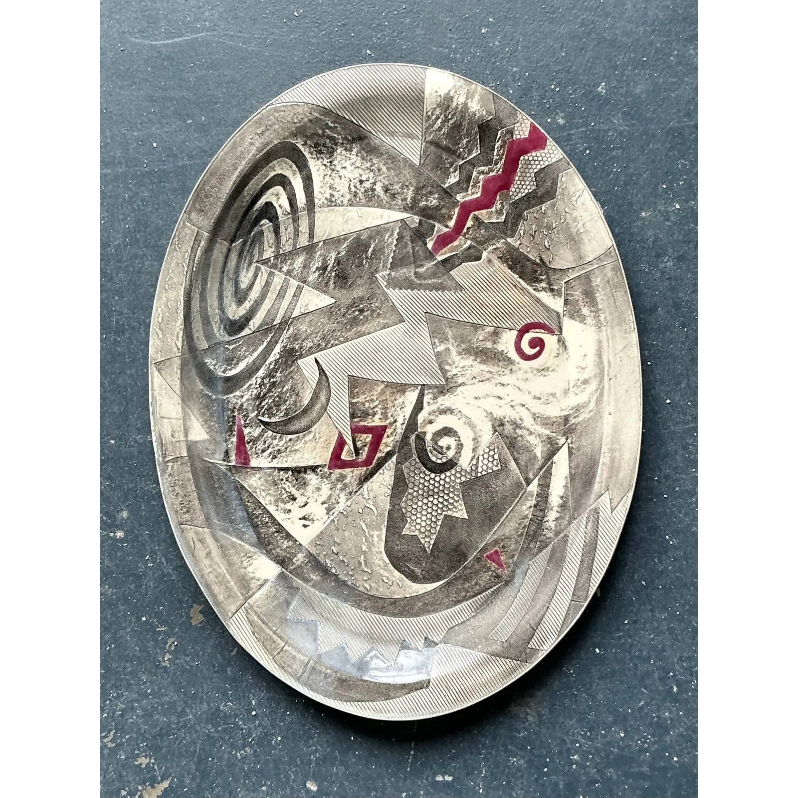 Vintage Postmodern Abstract Original Studio Pottery Tray — additional photo 3