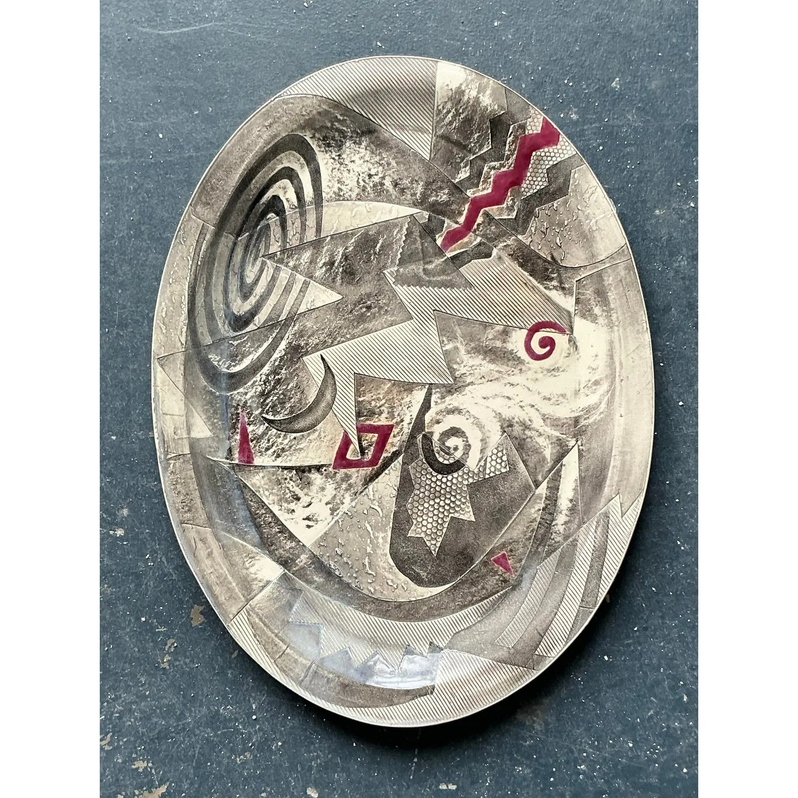 Vintage Postmodern Abstract Original Studio Pottery Tray — additional photo 4