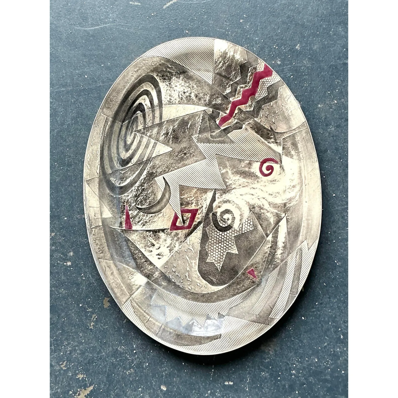 Vintage Postmodern Abstract Original Studio Pottery Tray — additional photo 5