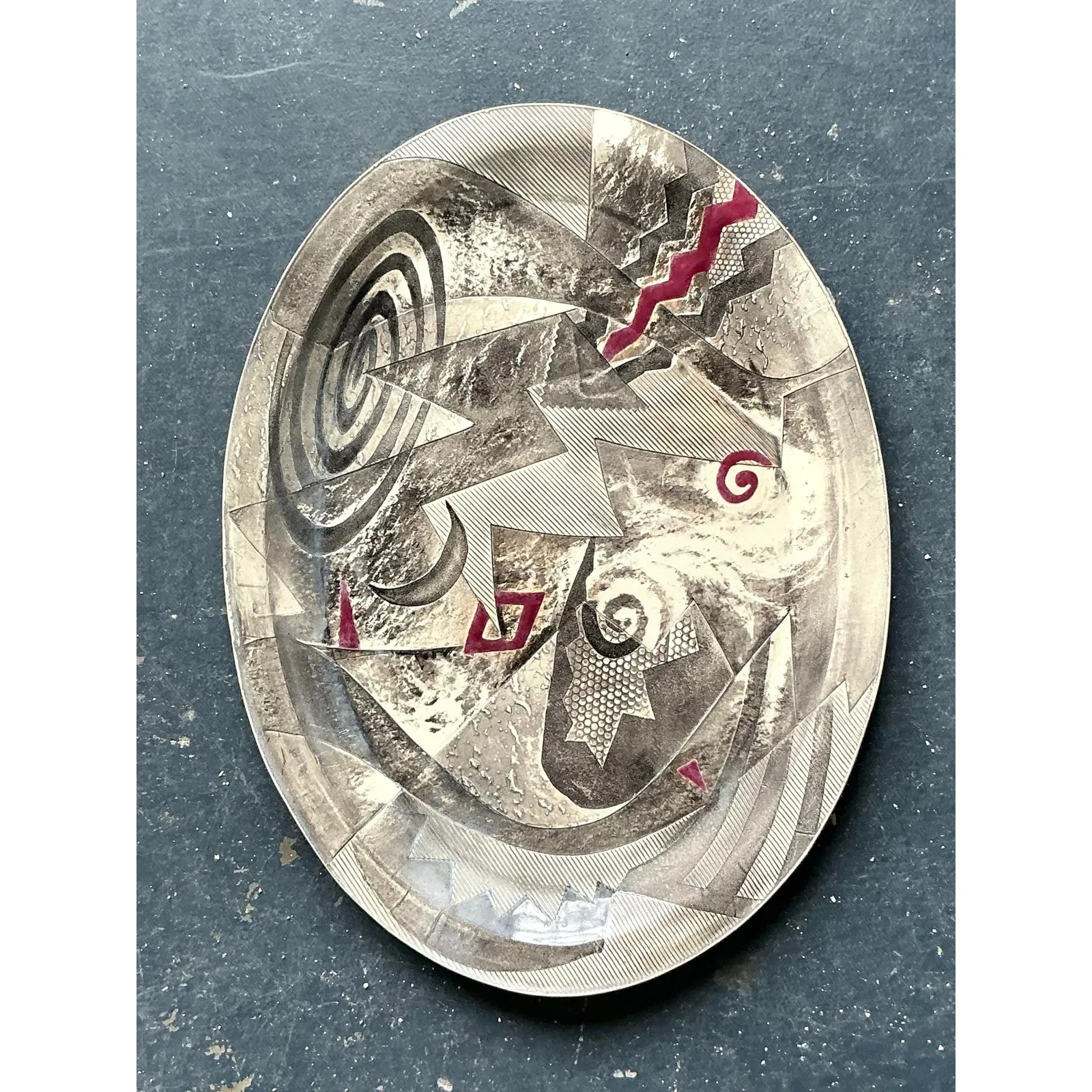 Vintage Postmodern Abstract Original Studio Pottery Tray — additional photo 6