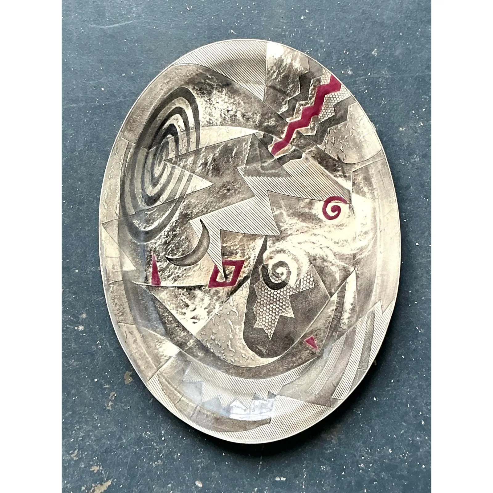 Vintage Postmodern Abstract Original Studio Pottery Tray — additional photo 7