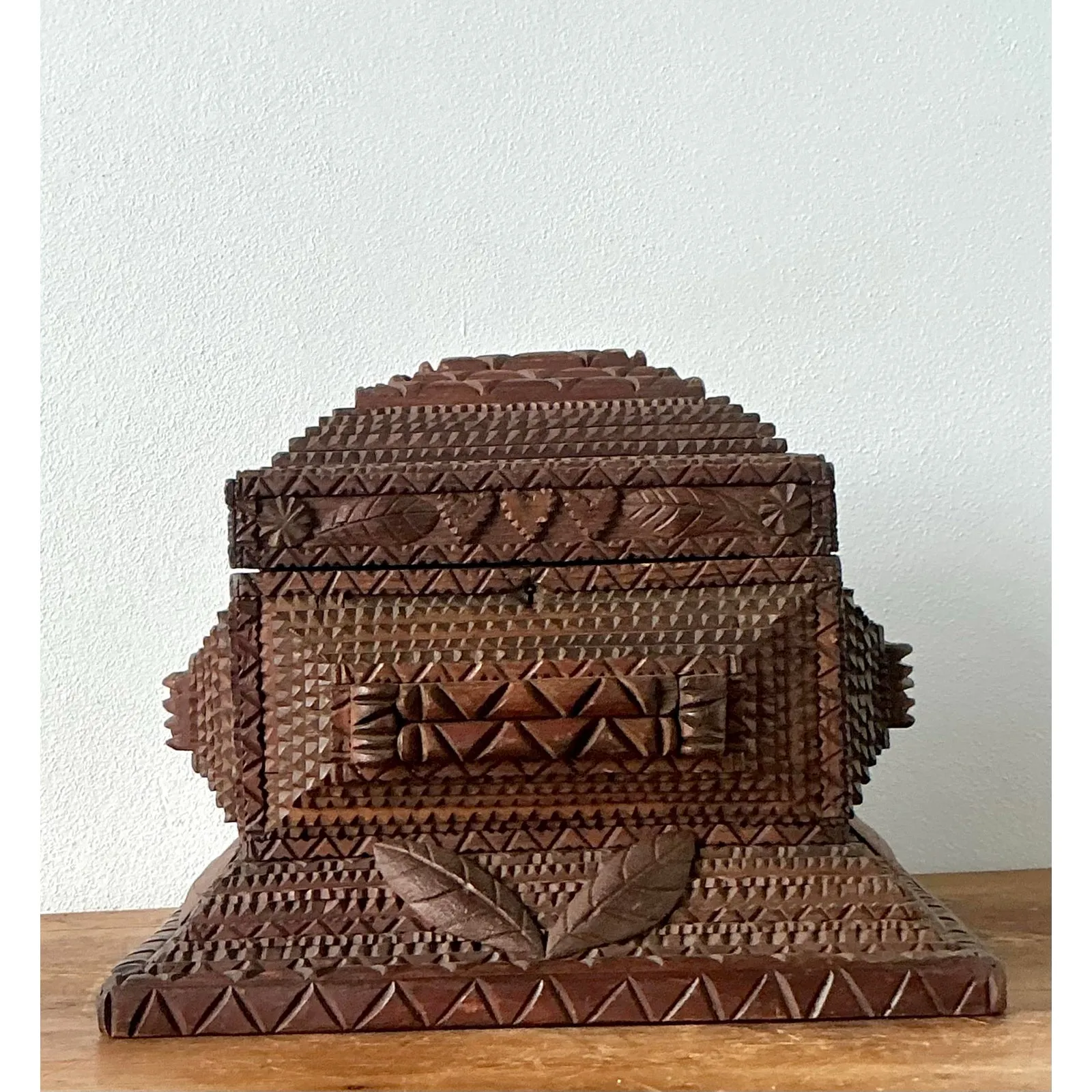 Vintage Boho Monumental Tramp Art Box — additional photo 1